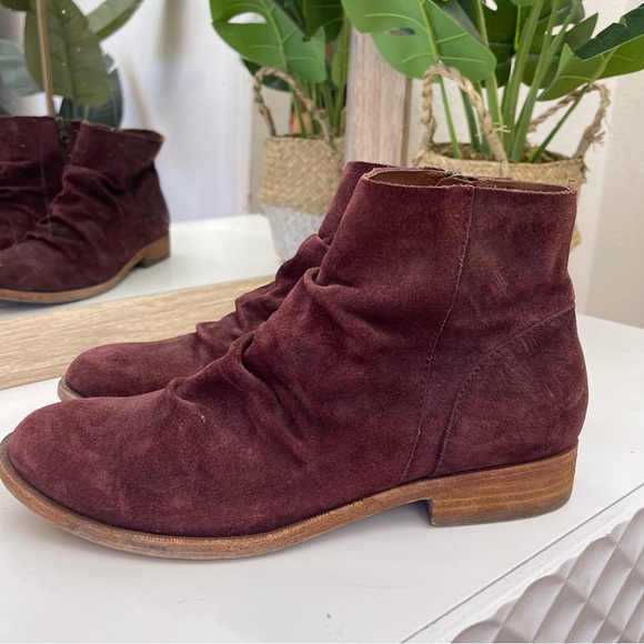 Kork-Ease Giba Suede Ankle Boot Wine Womens Bootie - Picture 2 of 11